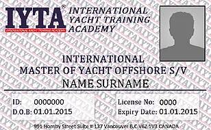Yachtmaster Offshore IYTA sertifika örneği